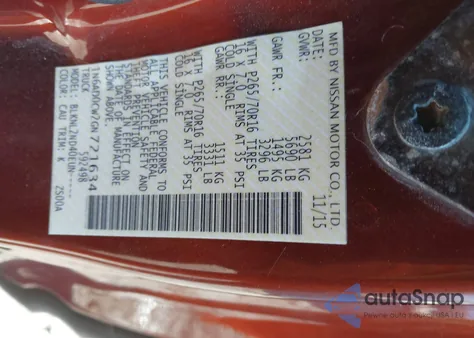 2016 Nissan Frontier Sv z USA, uszkodzony, nr VIN 1N6AD0CW2GN721634